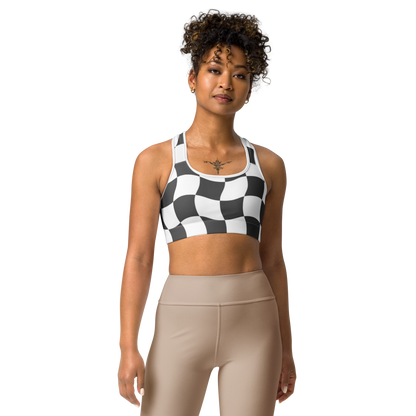 Checkered Abstract Sports bra