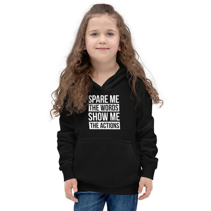 Youth Spare Words Show Action Hoodie
