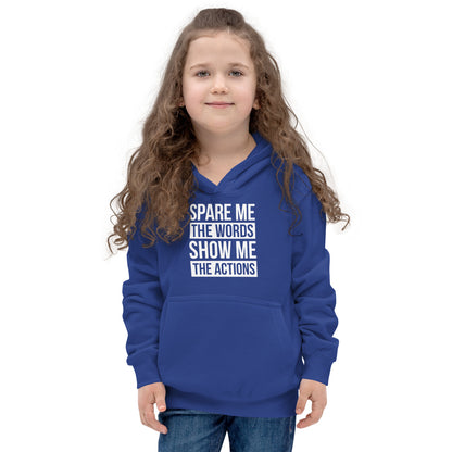 Youth Spare Words Show Action Hoodie