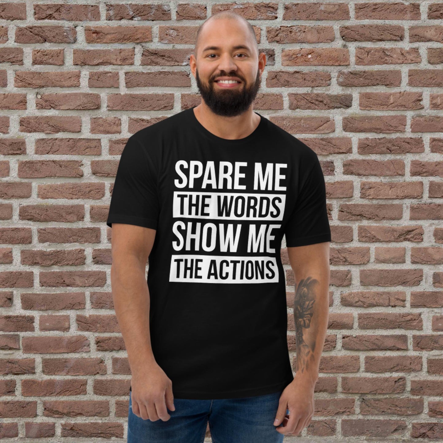 Men's Fitted Spare Words Show Action Tee