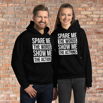 Adult Spare Words Show Action Hoodie