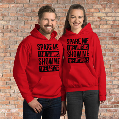 Adult Spare Words Show Action Hoodie