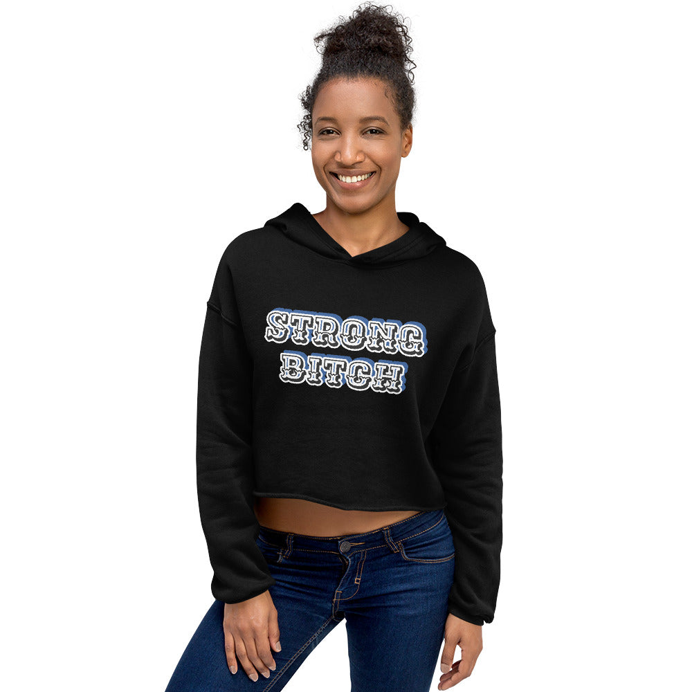  Strong Bitch Crop Hoodie freeshipping - Envy Kurves